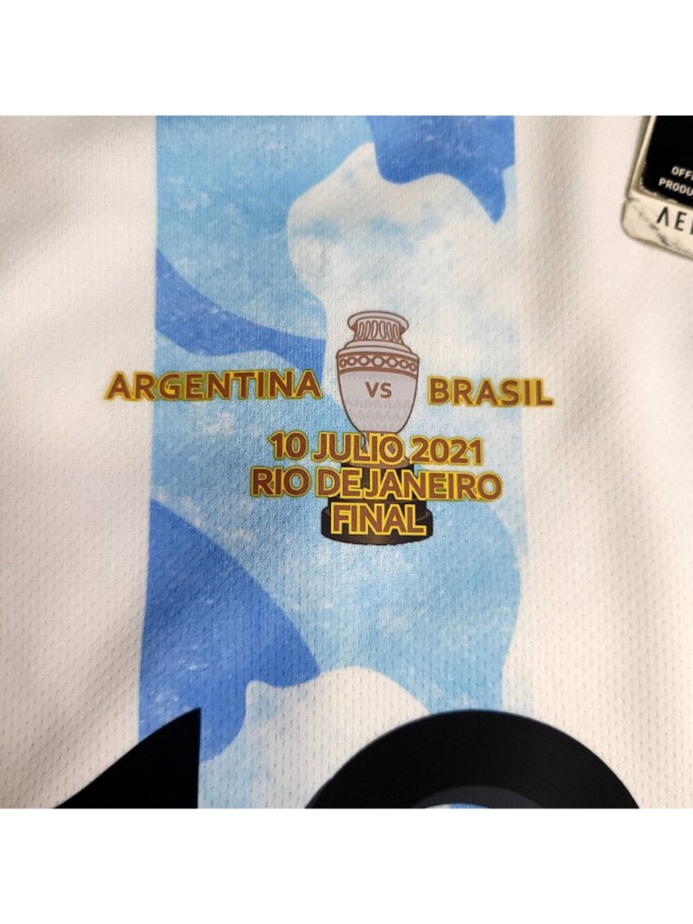 Messi Argentina 2020 2021 2022 COPA AMERICA FINAL Soccer Jersey BNWT XL - Picture 4 of 9